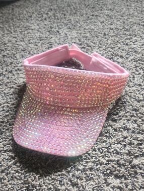 Amazon Pink Rhinestone Visor Hat